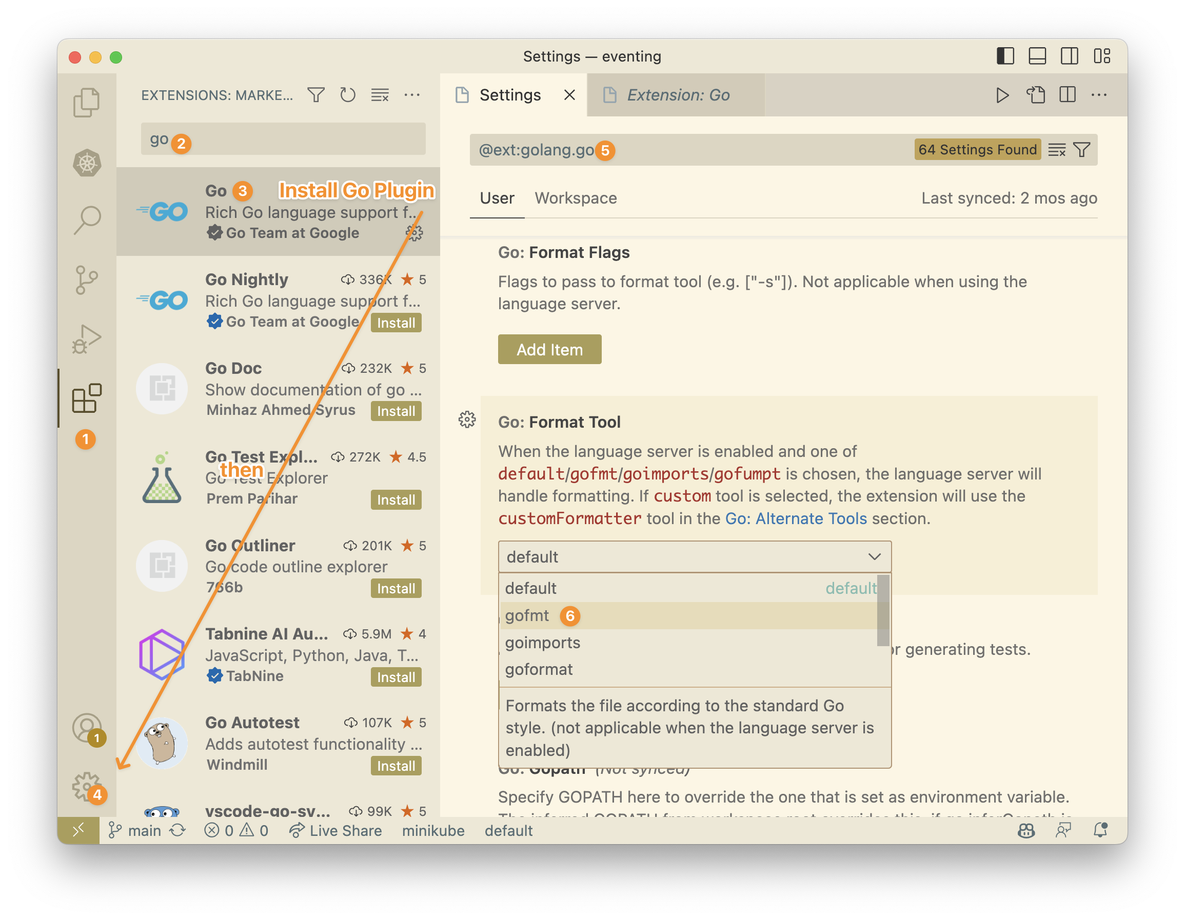 Screenshot of the VSCode formatting preferences page